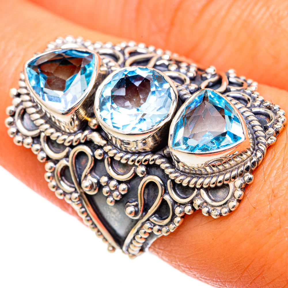 Blue Topaz Rings handcrafted by Ana Silver Co - RING103470