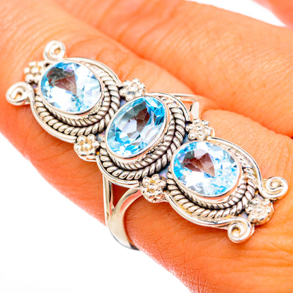Blue Topaz Rings handcrafted by Ana Silver Co - RING103471
