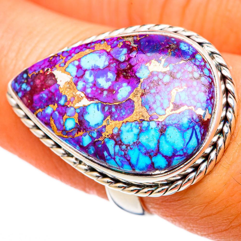 Purple Copper Turquoise Rings handcrafted by Ana Silver Co - RING103482