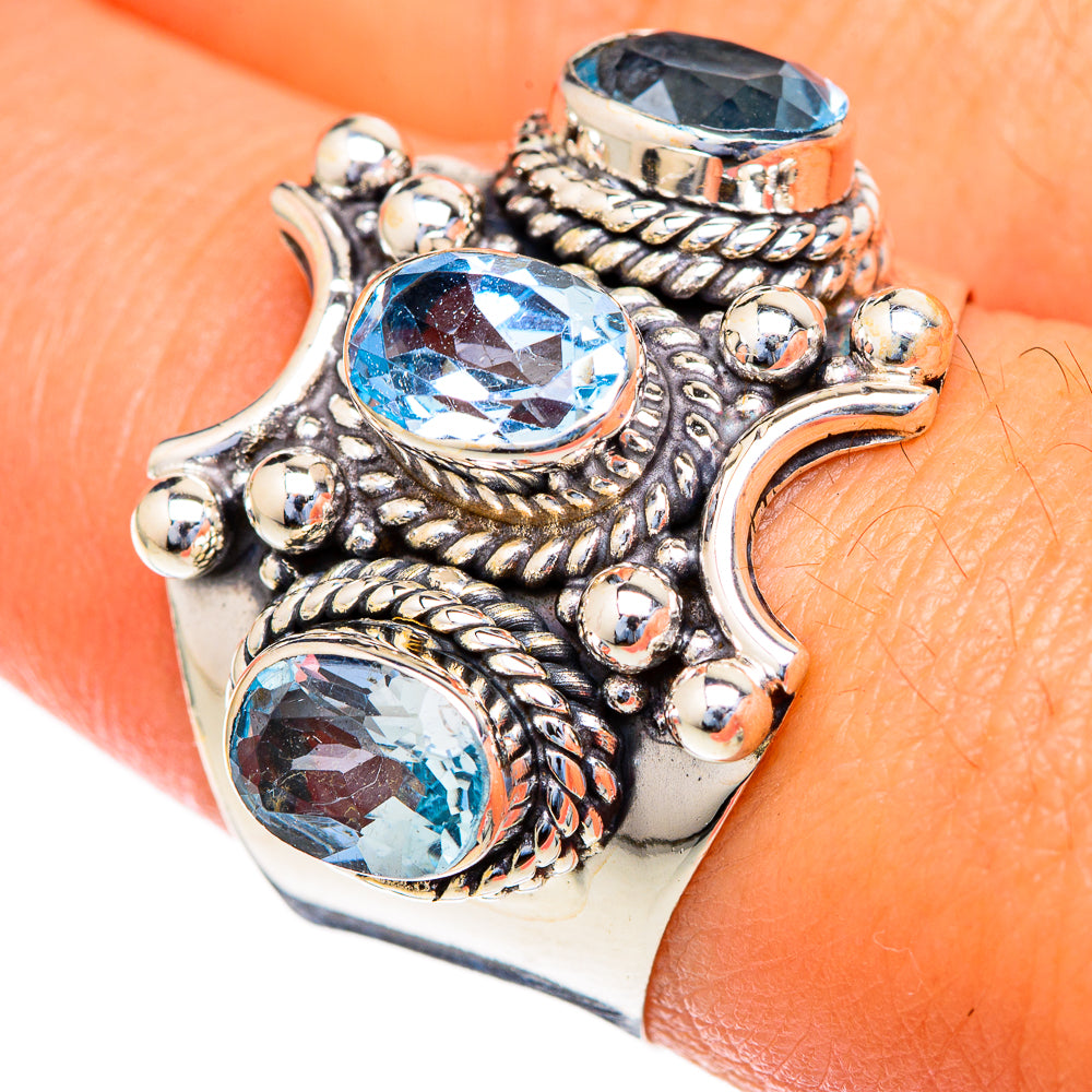 Blue Topaz Rings handcrafted by Ana Silver Co - RING103485