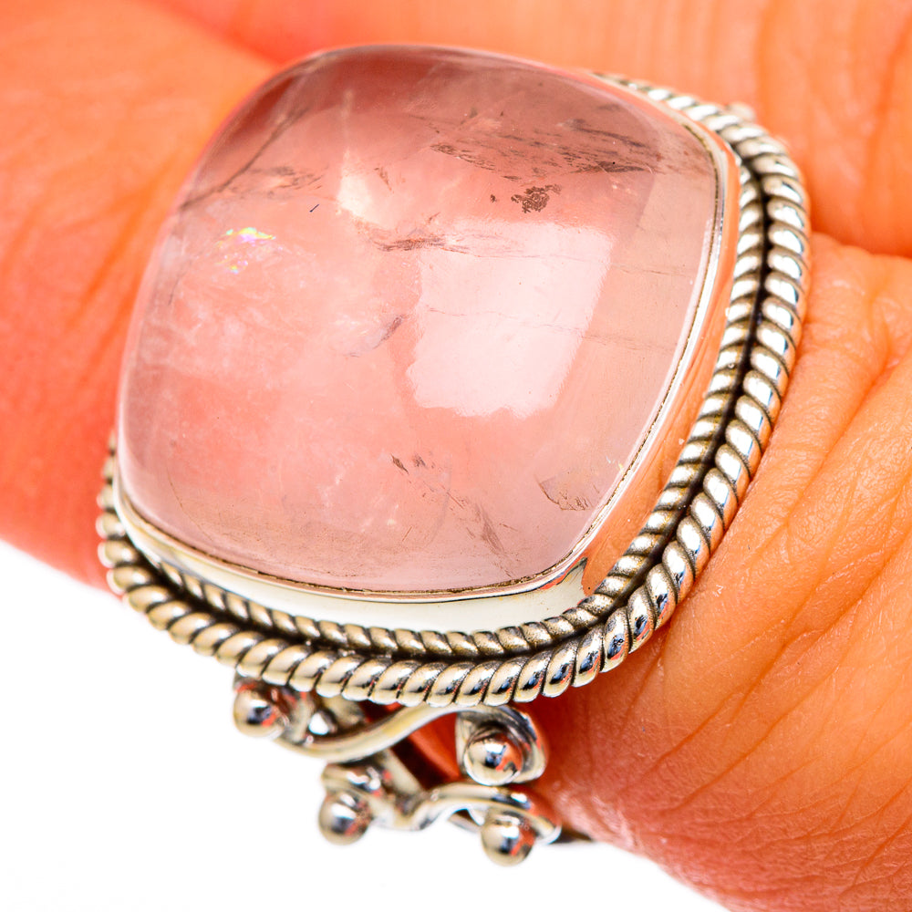 Rose Quartz Rings handcrafted by Ana Silver Co - RING103493