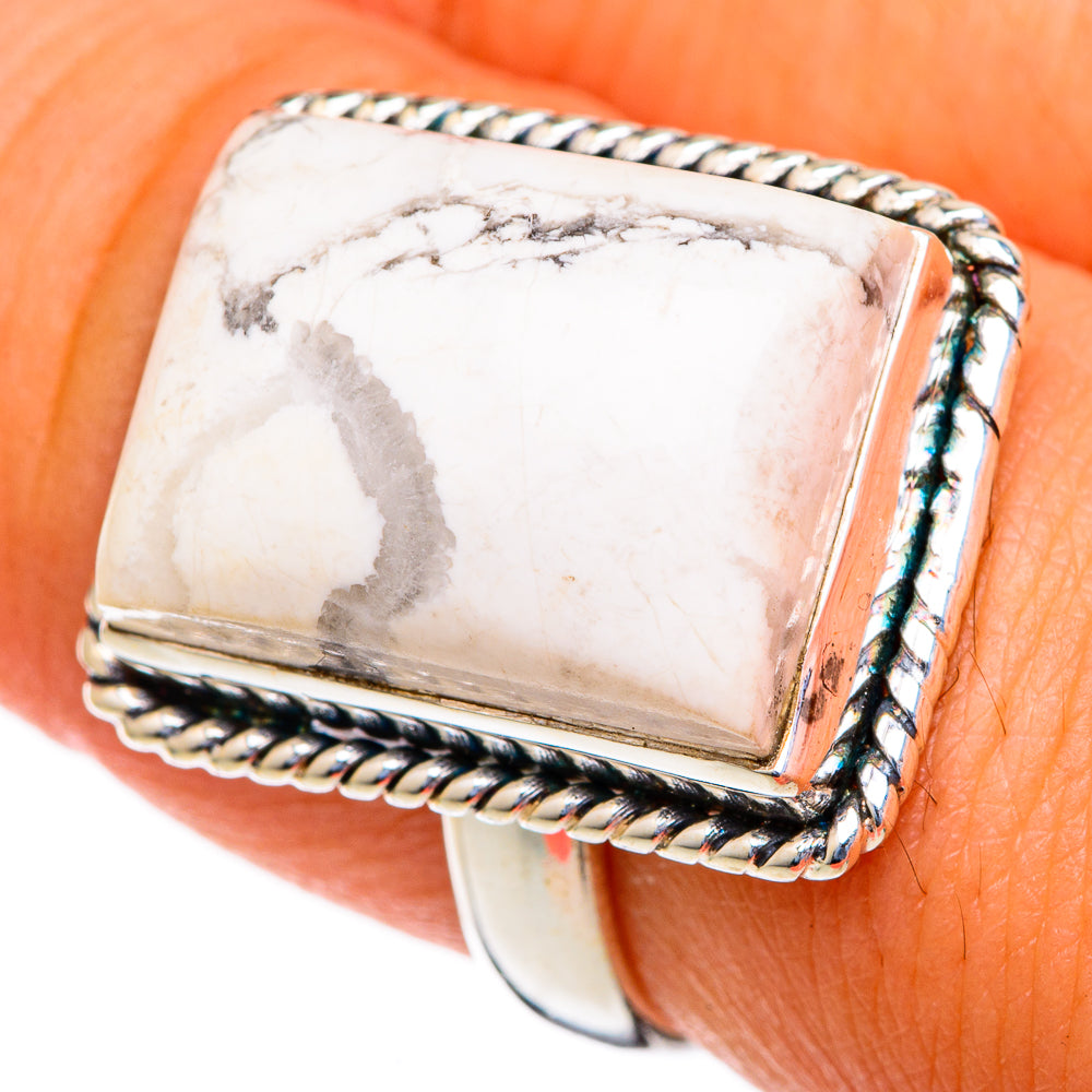 Howlite Rings handcrafted by Ana Silver Co - RING103502
