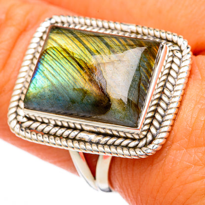 Labradorite Rings handcrafted by Ana Silver Co - RING103506