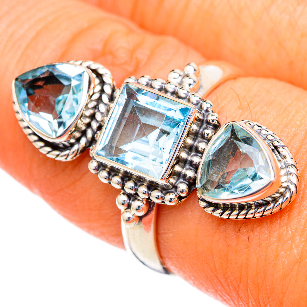 Blue Topaz Rings handcrafted by Ana Silver Co - RING103515