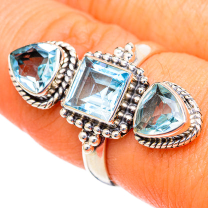 Blue Topaz Rings handcrafted by Ana Silver Co - RING103515