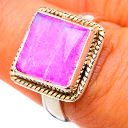 Pink Moonstone Rings handcrafted by Ana Silver Co - RING103522