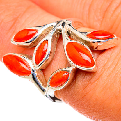 Mediterranean Red Coral Rings handcrafted by Ana Silver Co - RING103525