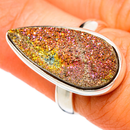 Spectro Pyrite Druzy Rings handcrafted by Ana Silver Co - RING103529