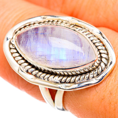Rainbow Moonstone Rings handcrafted by Ana Silver Co - RING103532