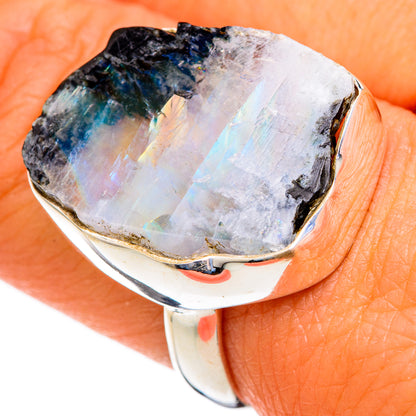 Rainbow Moonstone Rings handcrafted by Ana Silver Co - RING103535