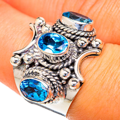 Blue Topaz Rings handcrafted by Ana Silver Co - RING103545