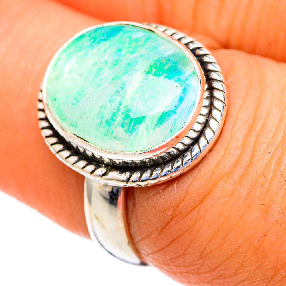 Green Moonstone Rings handcrafted by Ana Silver Co - RING103547