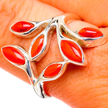 Mediterranean Red Coral Rings handcrafted by Ana Silver Co - RING103555