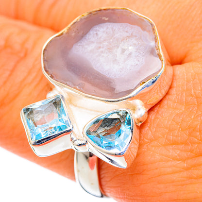 White Geode Slice Rings handcrafted by Ana Silver Co - RING103570