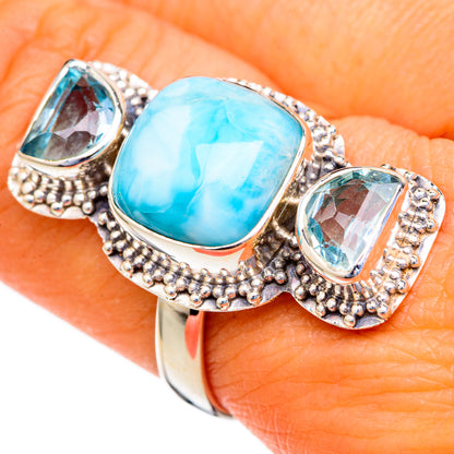 Larimar Rings handcrafted by Ana Silver Co - RING103602