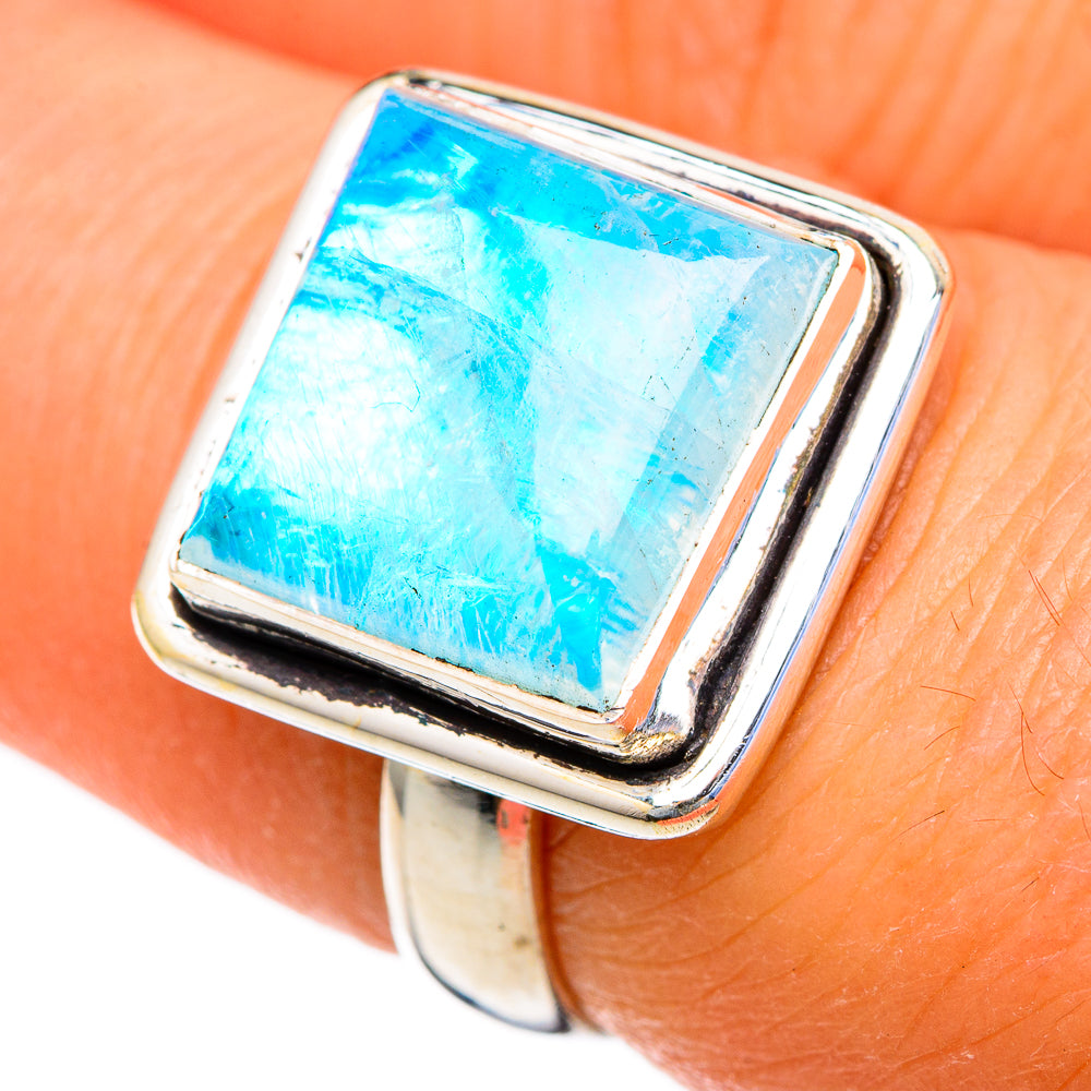 Rainbow Moonstone Rings handcrafted by Ana Silver Co - RING103604