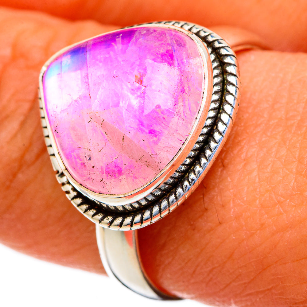 Pink Moonstone Rings handcrafted by Ana Silver Co - RING103609