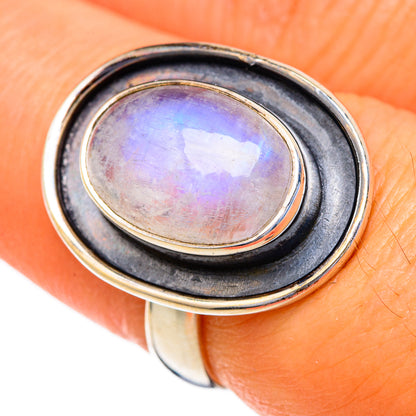 Rainbow Moonstone Rings handcrafted by Ana Silver Co - RING103619