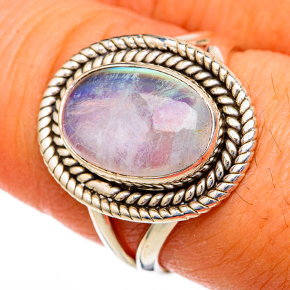 Rainbow Moonstone Rings handcrafted by Ana Silver Co - RING103622