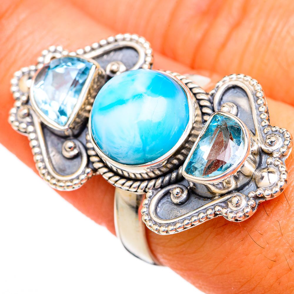 Larimar Rings handcrafted by Ana Silver Co - RING103633