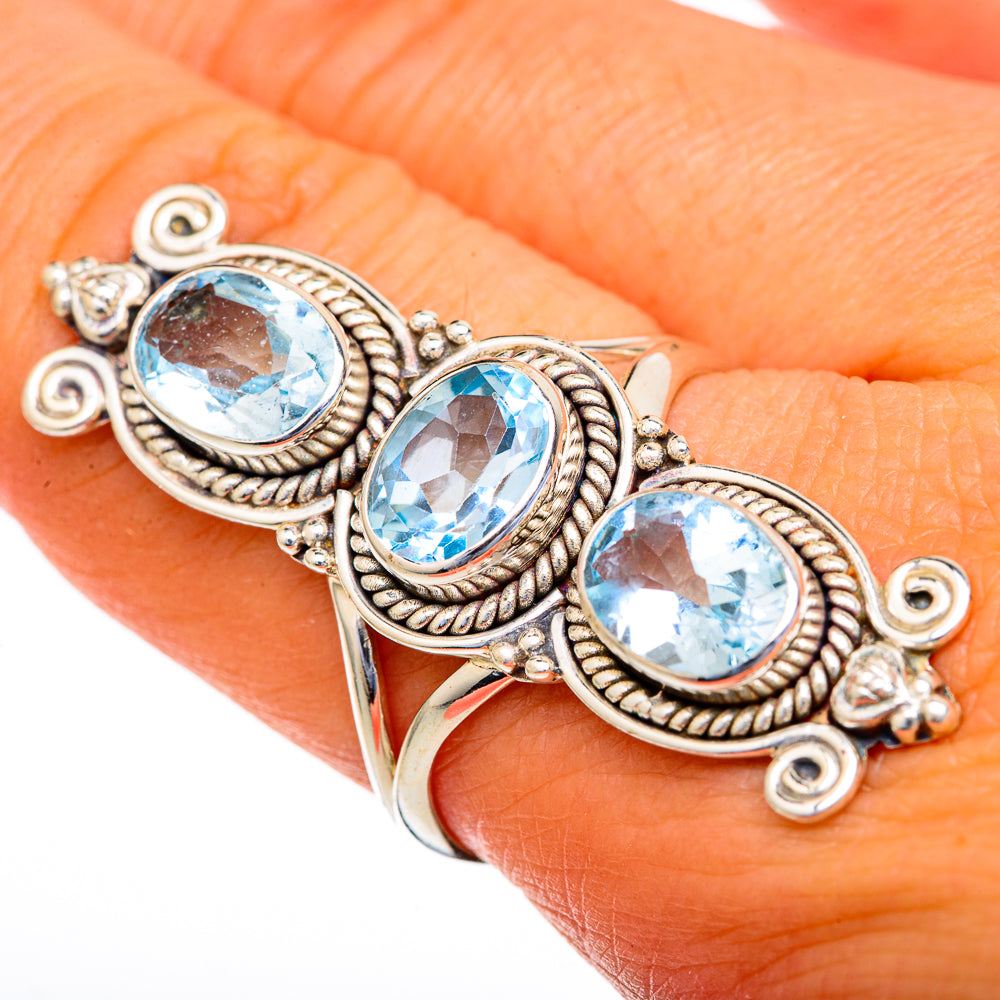 Blue Topaz Rings handcrafted by Ana Silver Co - RING103637