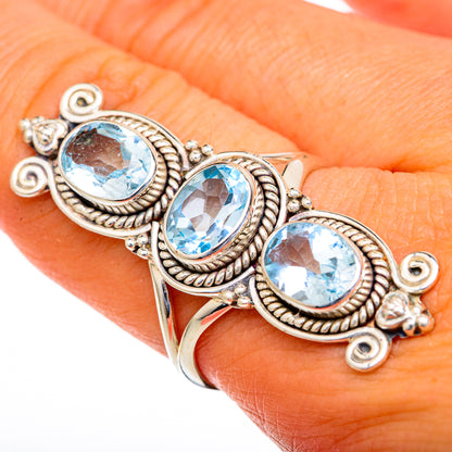 Blue Topaz Rings handcrafted by Ana Silver Co - RING103637