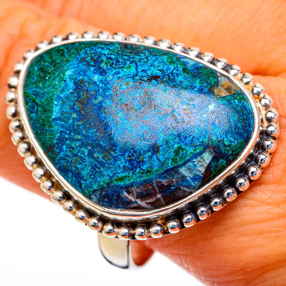 Azurite Malachite Rings handcrafted by Ana Silver Co - RING103644
