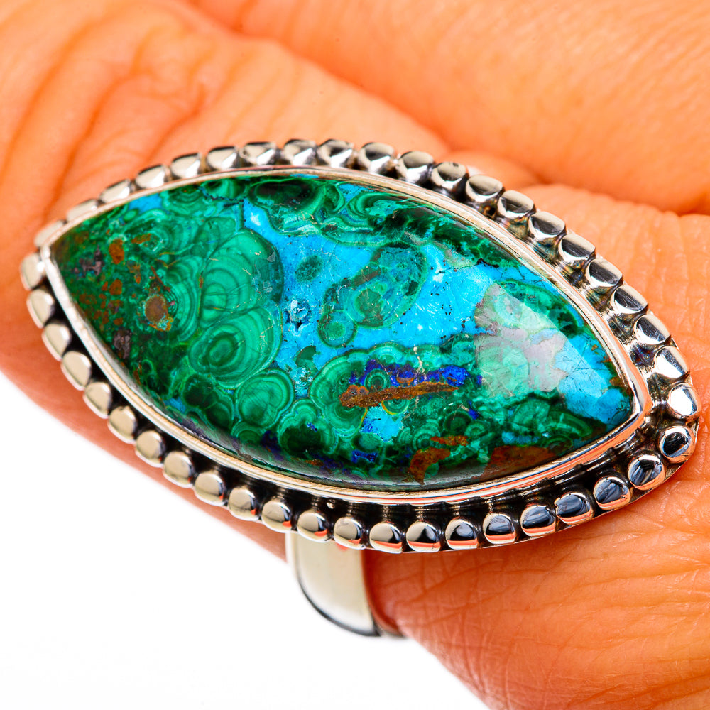 Chrysocolla In Malachite Rings handcrafted by Ana Silver Co - RING103645