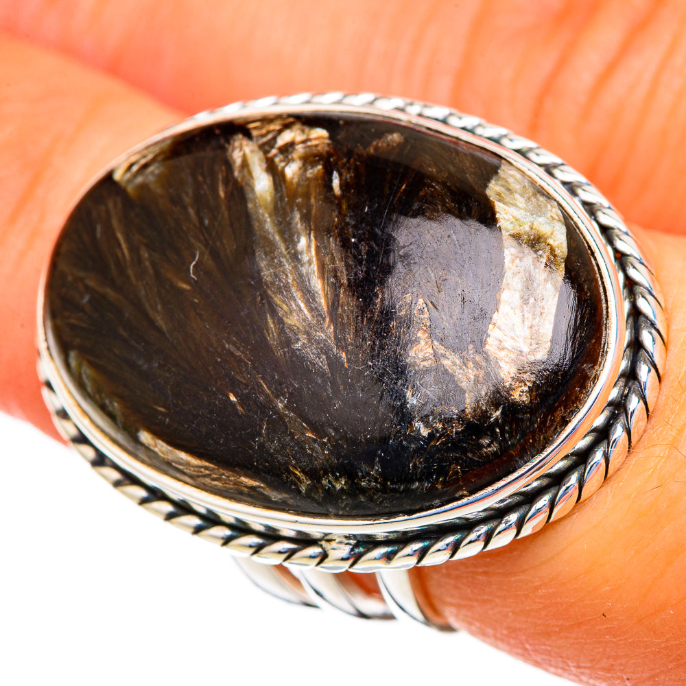 Golden Seraphinite Rings handcrafted by Ana Silver Co - RING103654