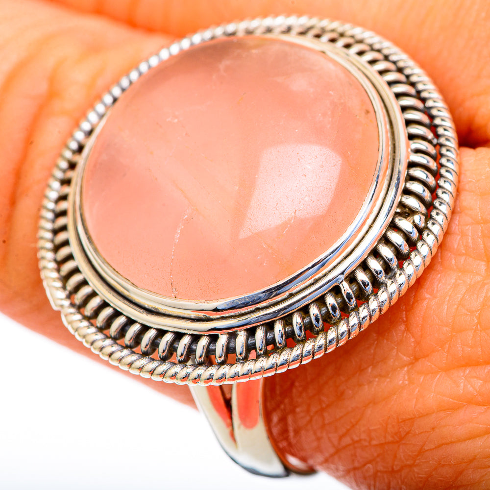 Rose Quartz Rings handcrafted by Ana Silver Co - RING103660