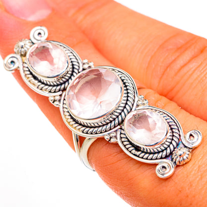 Rose Quartz Rings handcrafted by Ana Silver Co - RING103665