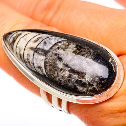 Orthoceras Fossil Rings handcrafted by Ana Silver Co - RING103680