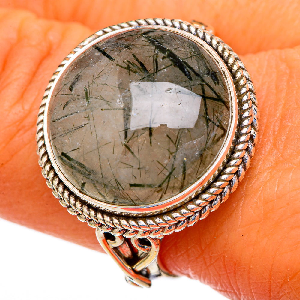 Tourmalinated Quartz Rings handcrafted by Ana Silver Co - RING103681