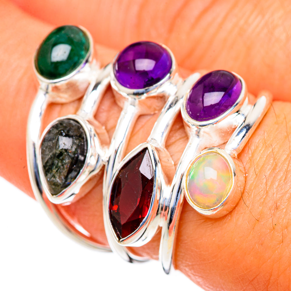 Tourmalinated Quartz Rings handcrafted by Ana Silver Co - RING103686