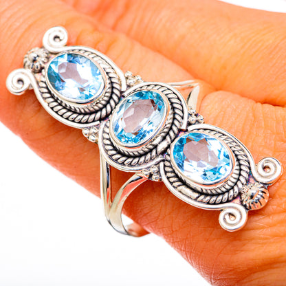 Blue Topaz Rings handcrafted by Ana Silver Co - RING103695