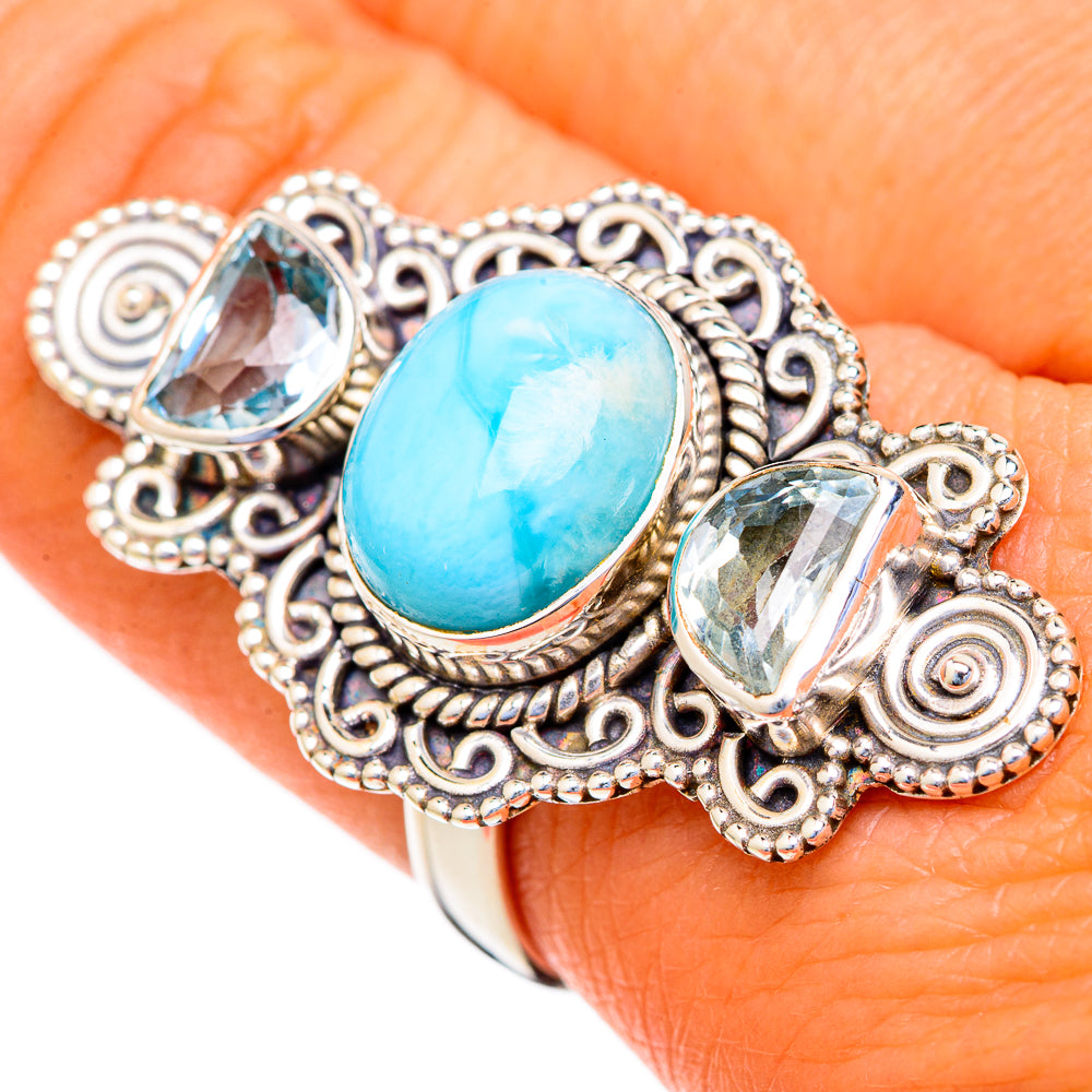 Larimar Rings handcrafted by Ana Silver Co - RING103696