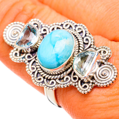Larimar Rings handcrafted by Ana Silver Co - RING103696