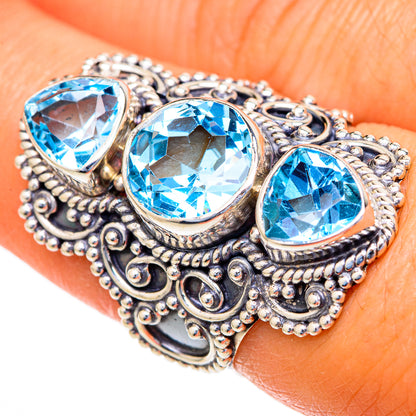 Blue Topaz Rings handcrafted by Ana Silver Co - RING103698