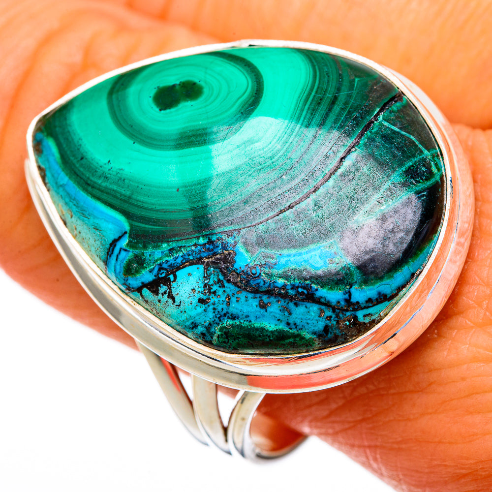 Malachite In Chrysocolla Rings handcrafted by Ana Silver Co - RING103706