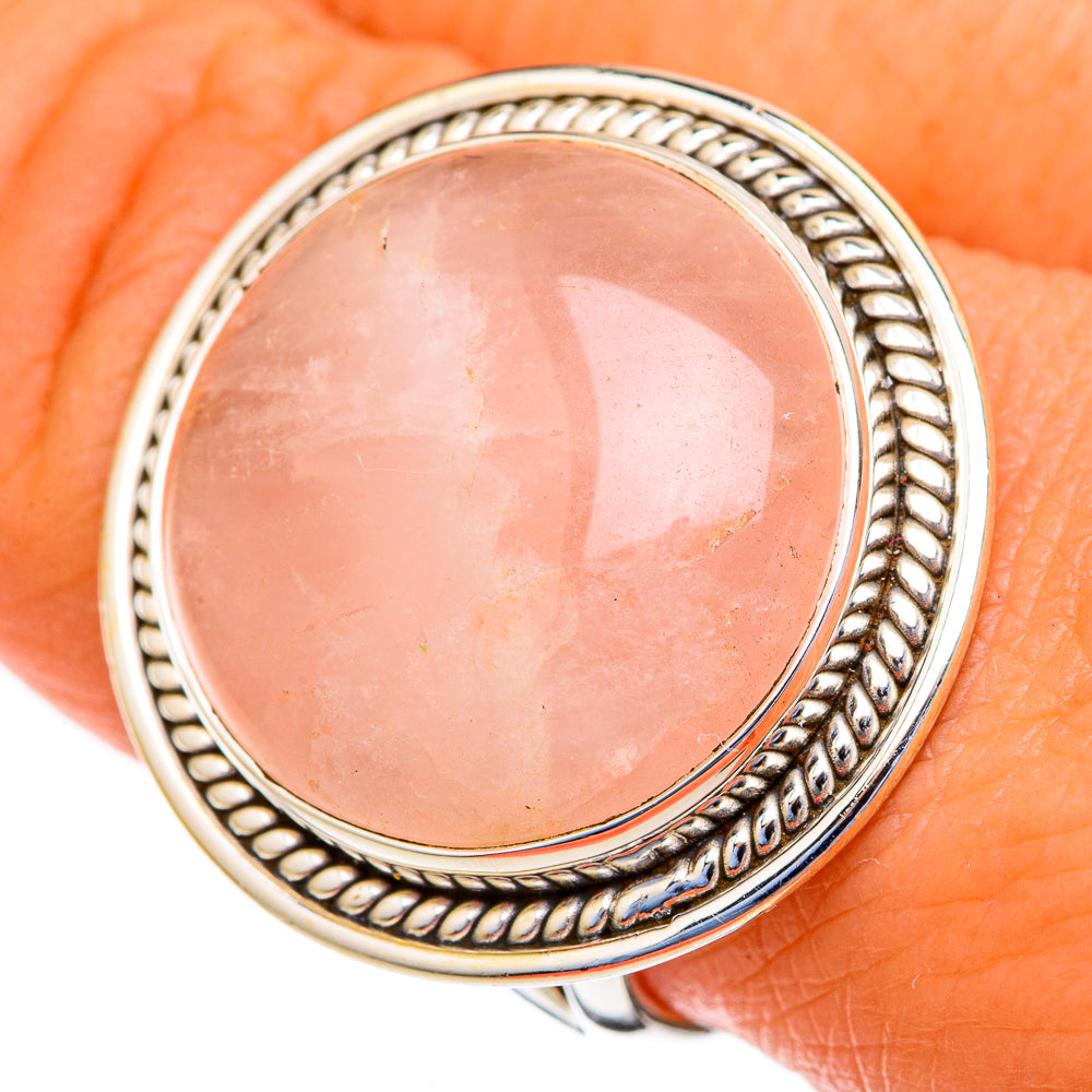 Rose Quartz Rings handcrafted by Ana Silver Co - RING103726
