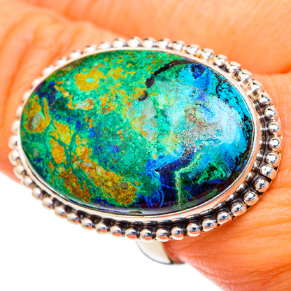 Azurite Malachite Rings handcrafted by Ana Silver Co - RING103744
