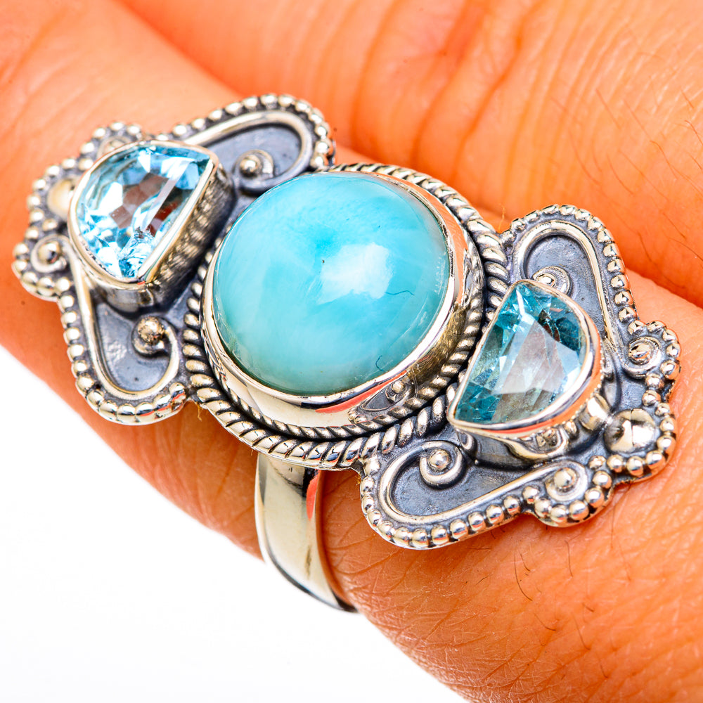 Larimar Rings handcrafted by Ana Silver Co - RING103747