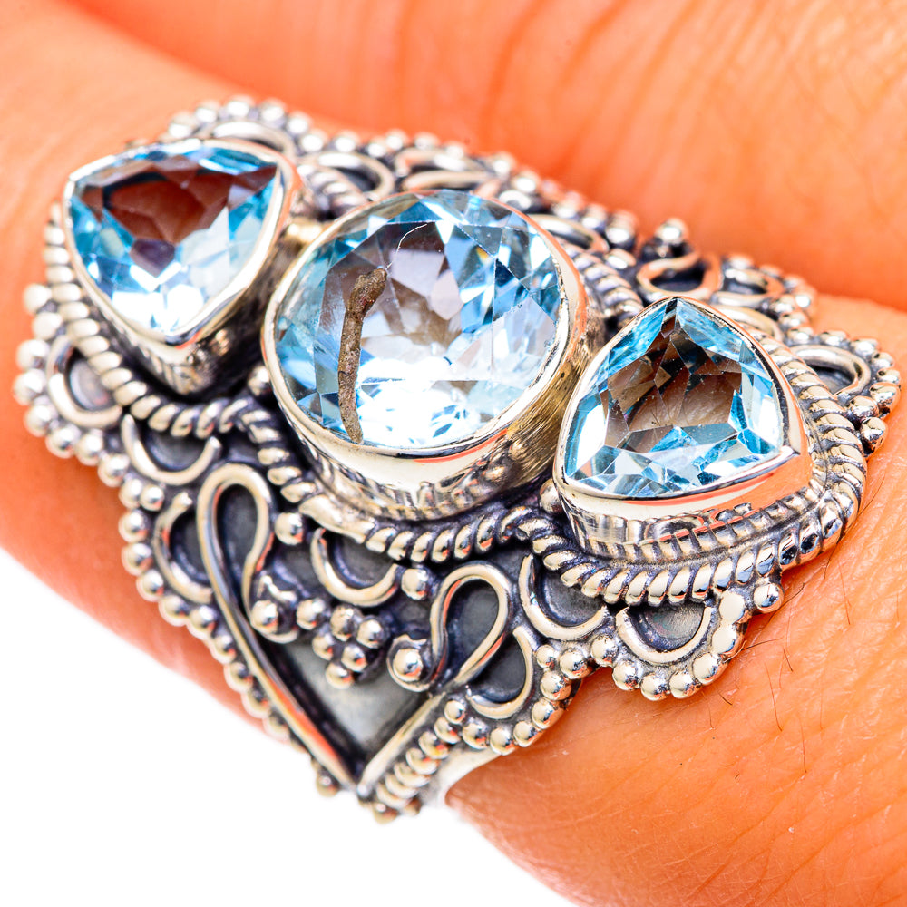 Blue Topaz Rings handcrafted by Ana Silver Co - RING103749