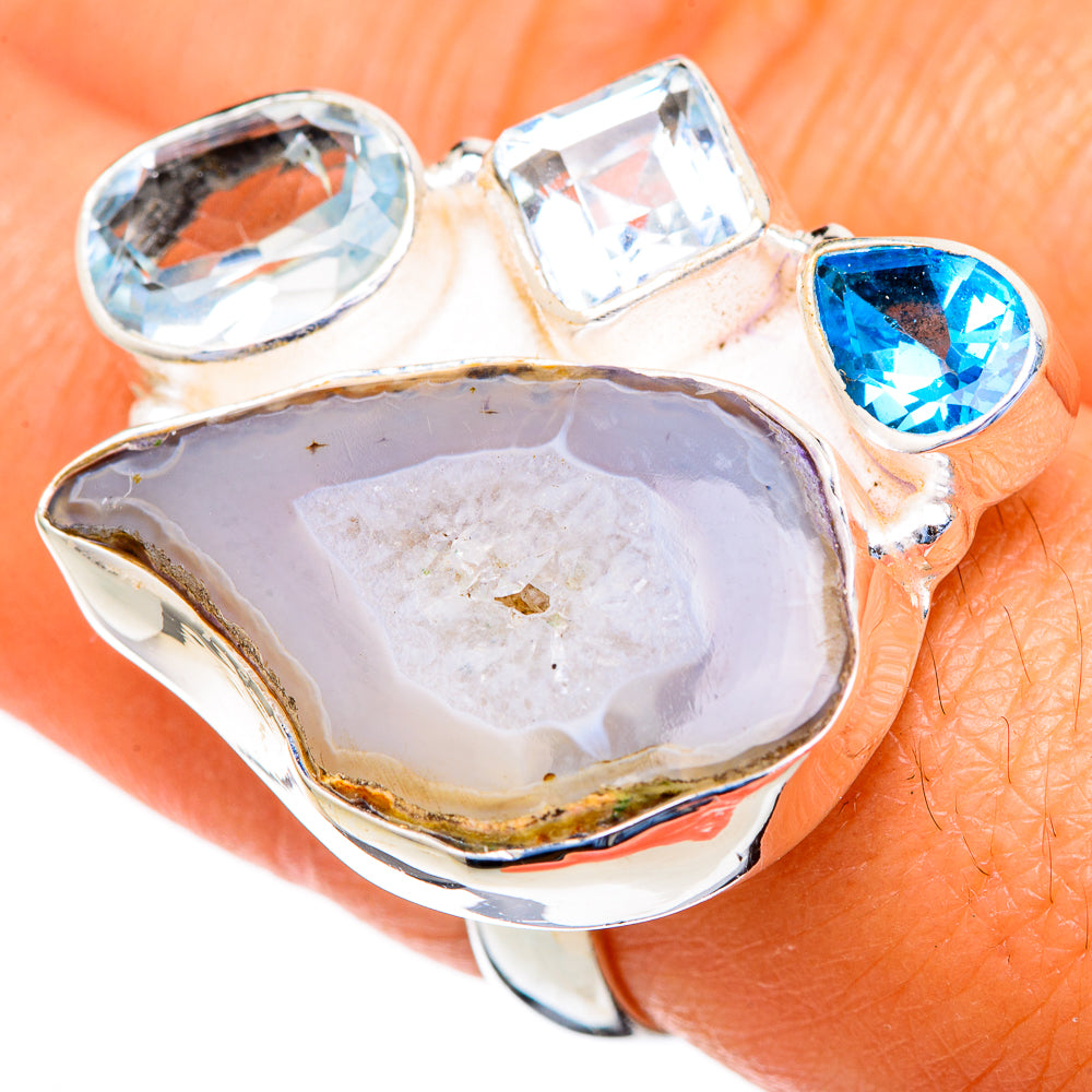White Geode Slice Rings handcrafted by Ana Silver Co - RING103752