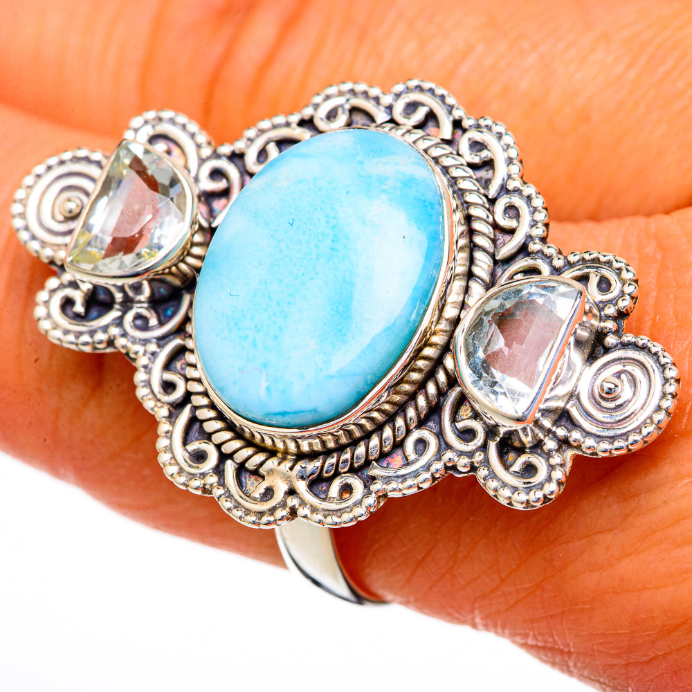Larimar Rings handcrafted by Ana Silver Co - RING103753