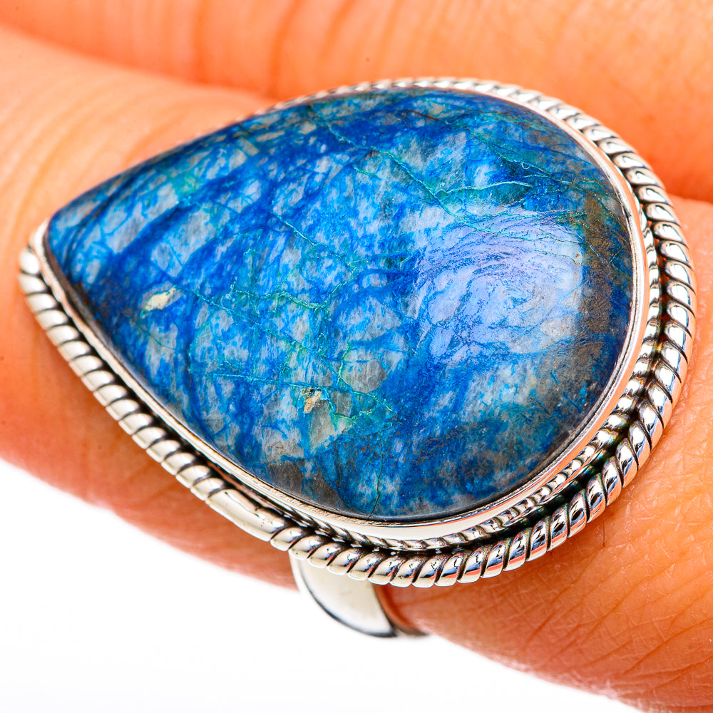 Chrysocolla In Quartz Rings handcrafted by Ana Silver Co - RING103754