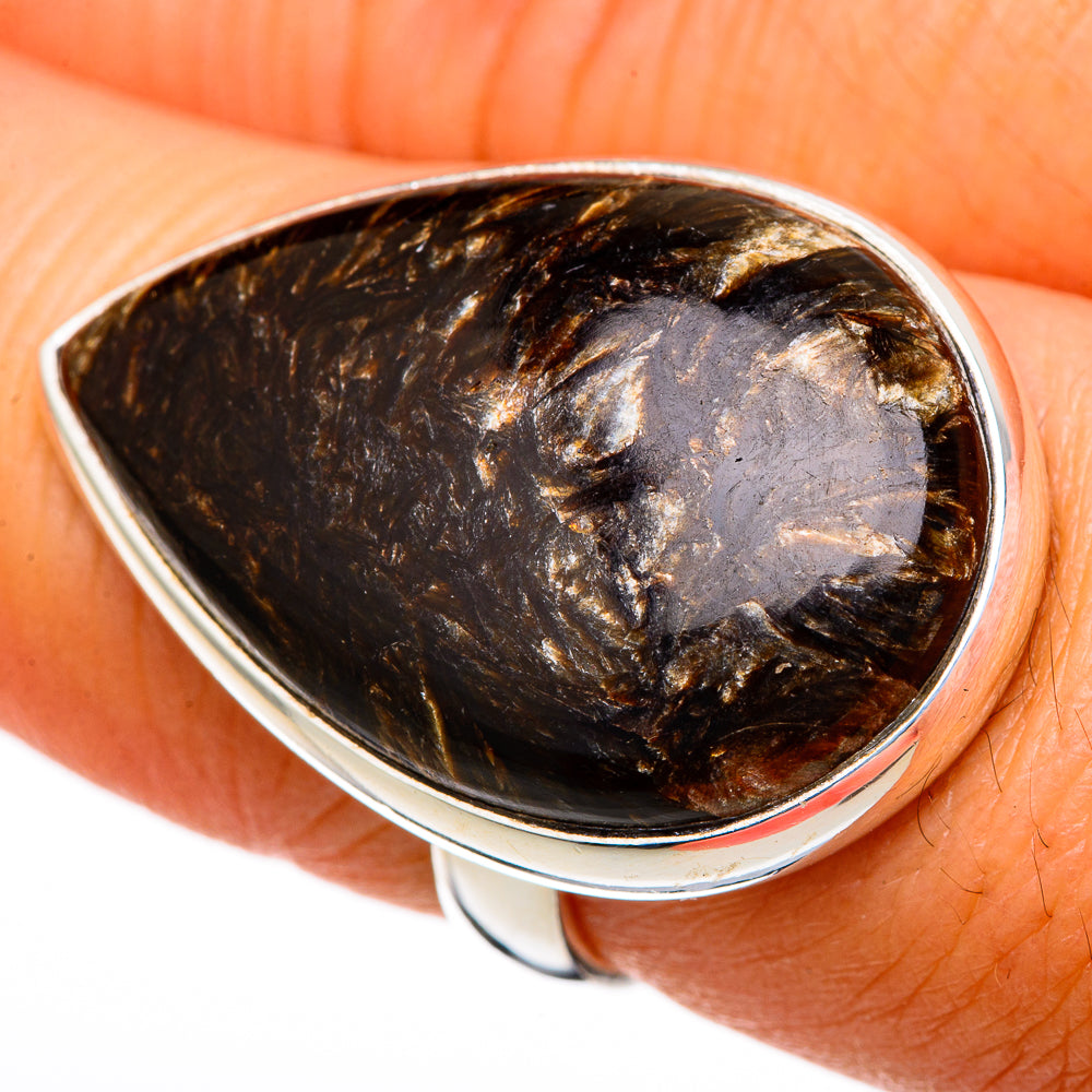 Golden Seraphinite Rings handcrafted by Ana Silver Co - RING103767
