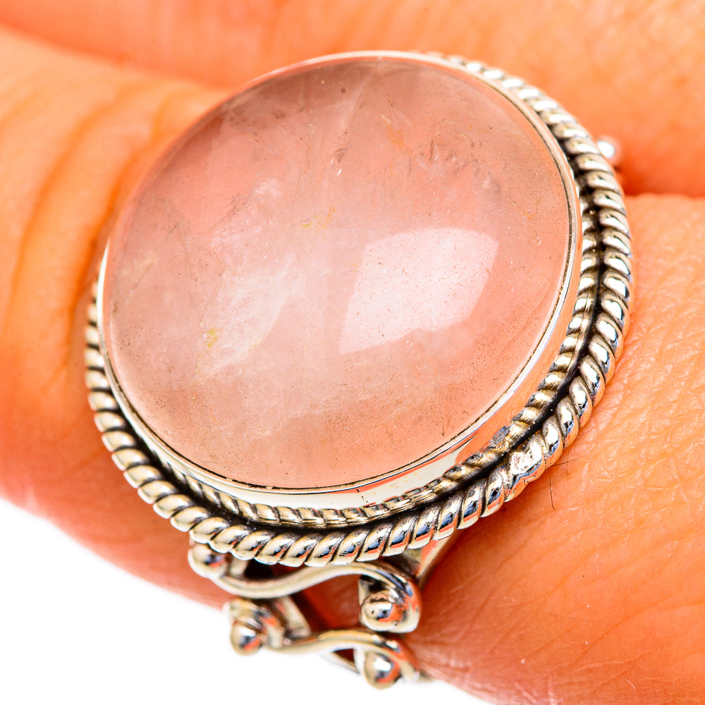 Rose Quartz Rings handcrafted by Ana Silver Co - RING103773