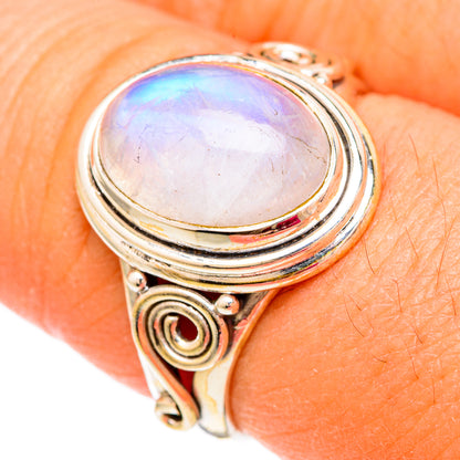 Rainbow Moonstone Rings handcrafted by Ana Silver Co - RING103792