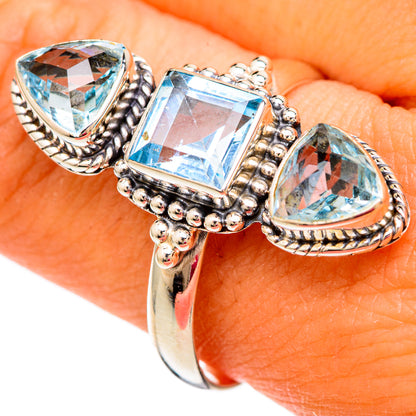 Blue Topaz Rings handcrafted by Ana Silver Co - RING103799
